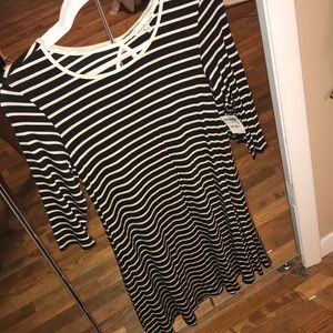 Striped black and white dress